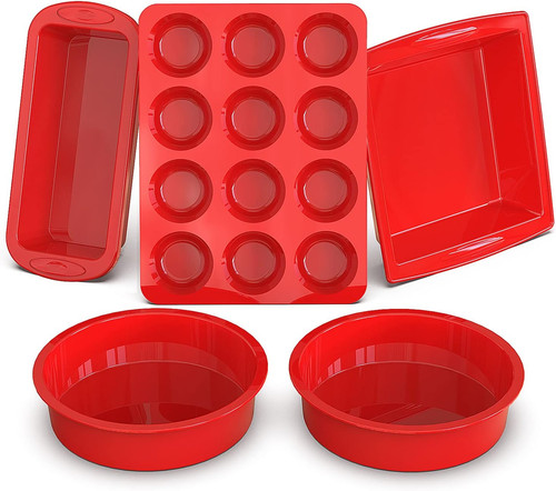 Piece silicone baking pans - 5-piece,
